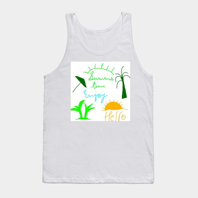 yellow blue green summer time background Tank Top by Artistic_st